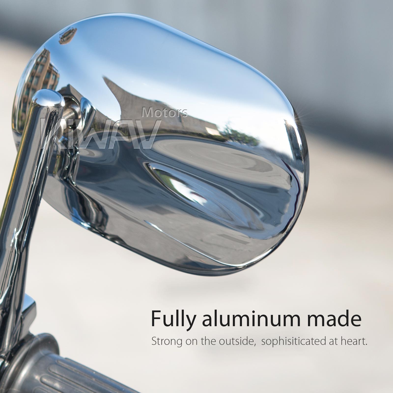 Bar end mirrors STARK chrome oval heavy 1″ hollow bar ID 17.5-24.9mm fits Yamaha