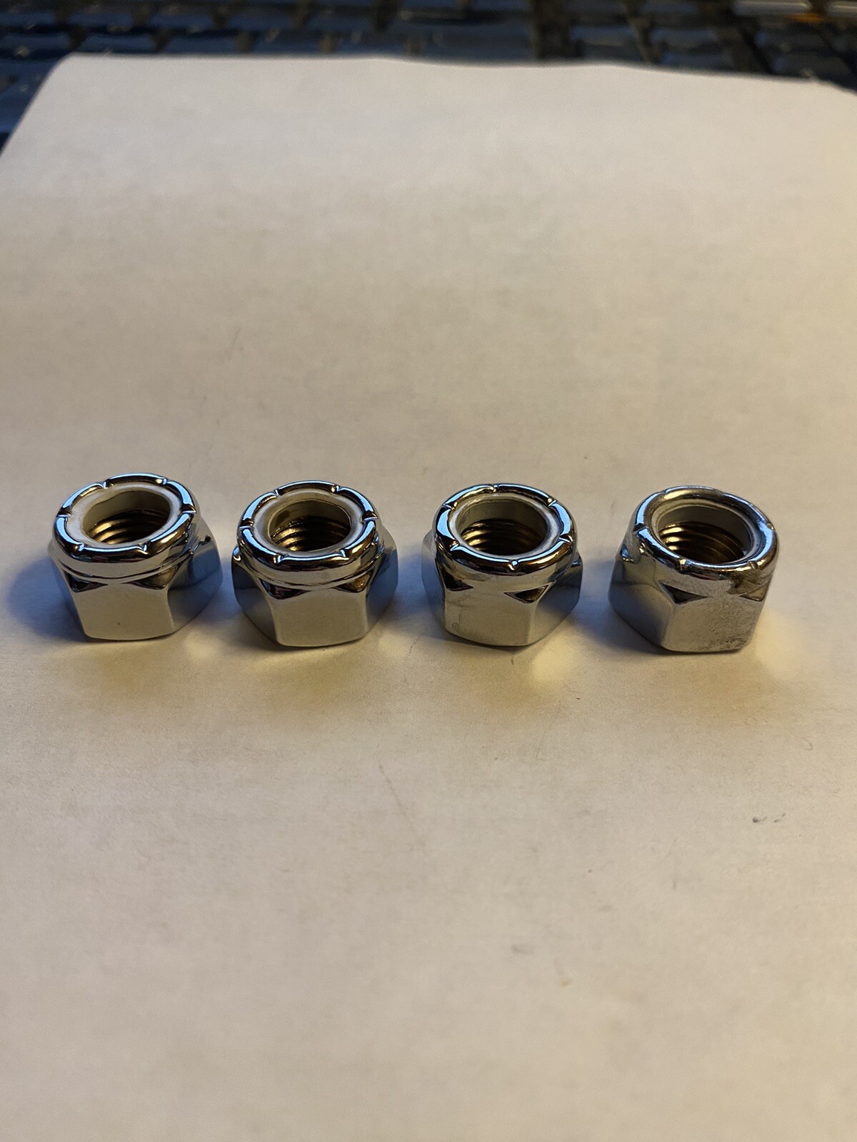 Chrome Plated Nylon Insert Lock Nuts Gardner-Westcott 3/8″-24 QTY 4 Made in USA