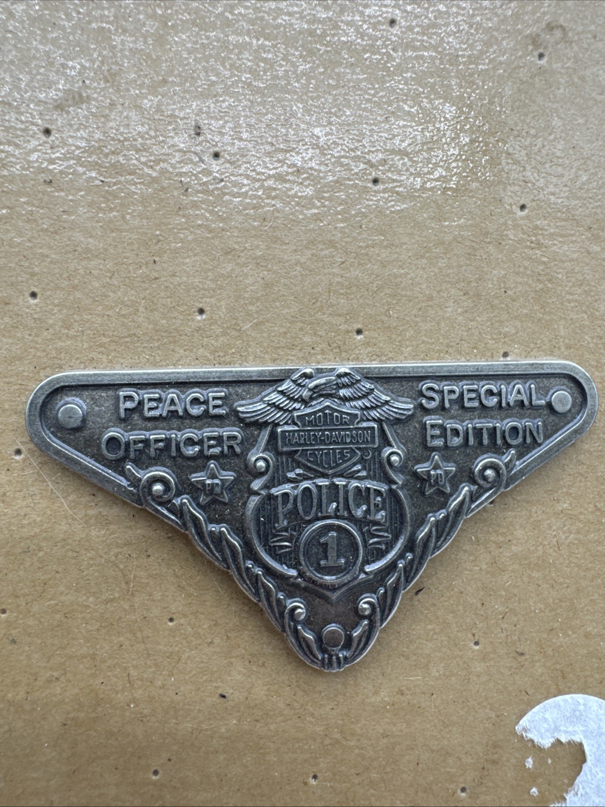 Harley Davidson Police Peace Officer Dash Emblem Metal 14813-03 New In Package