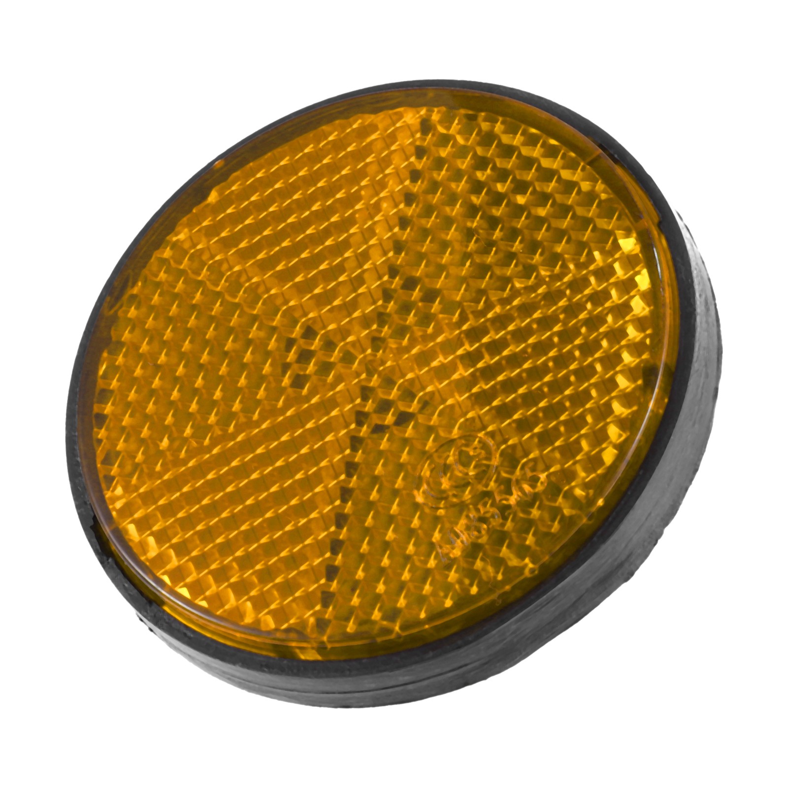 Piece of 2 56mm Orange Round Reflective Warning Self Adhesive Reflector