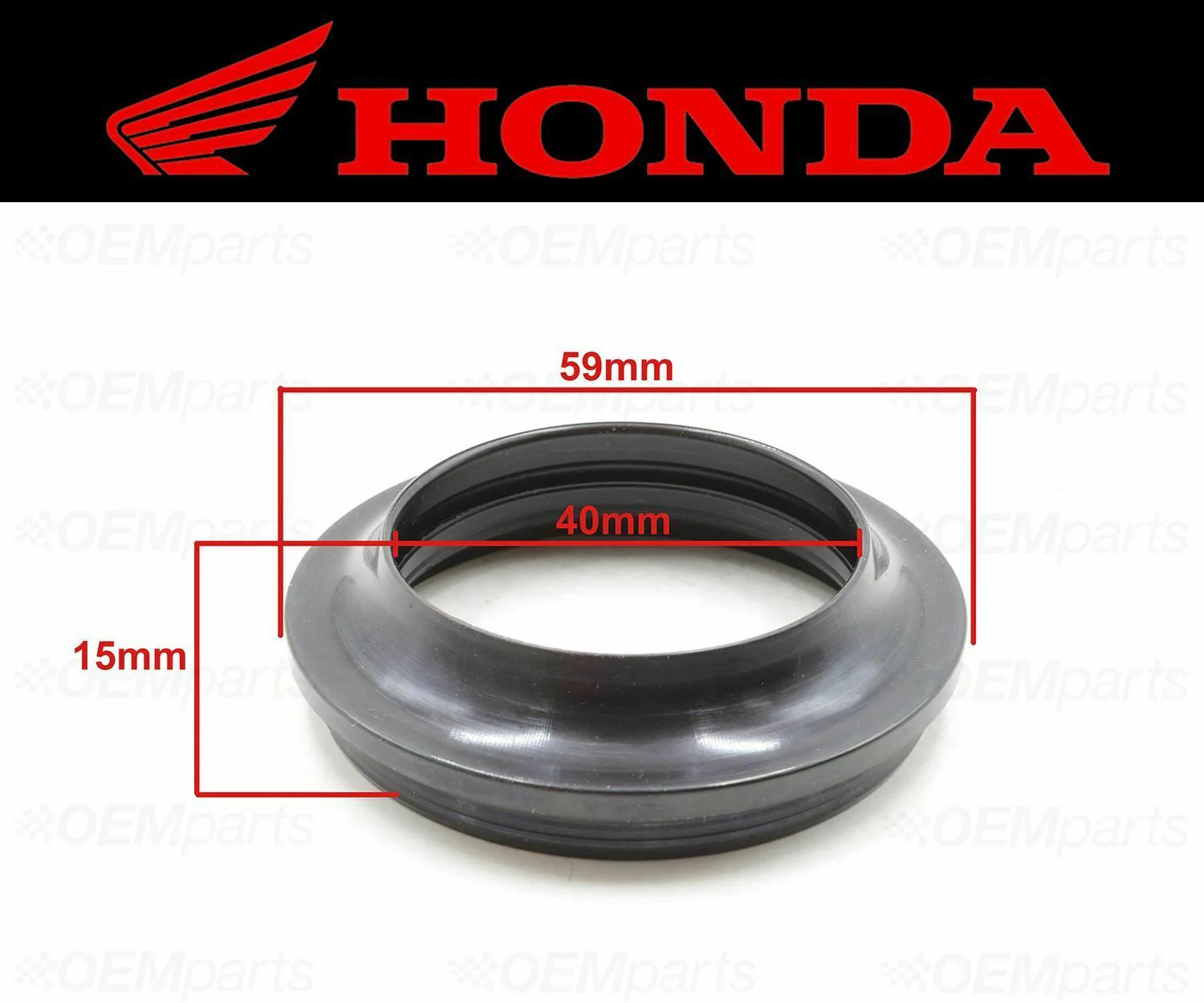 Set of (2) Honda Front Fork Dust Seal (See Fitment Chart) #91254-MM8-003