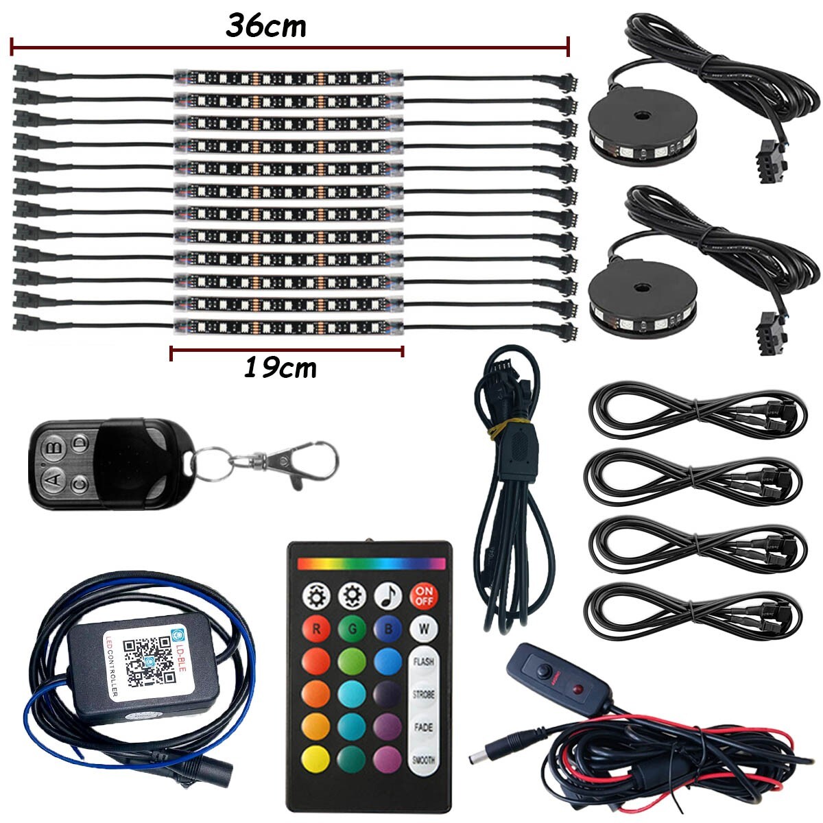 bluetooth Motorcycle LED Strip Accent Underglow Brake Light for Harley Davidson