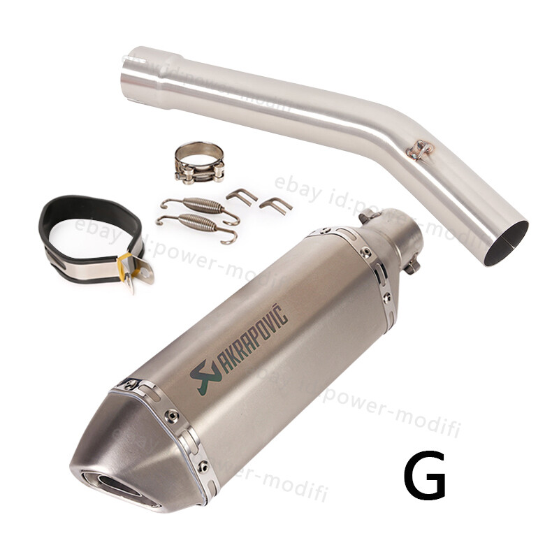 51mm For Yamaha YZF R6 1998-2005 Slip On Exhaust System Mid Pipe Black Muffler