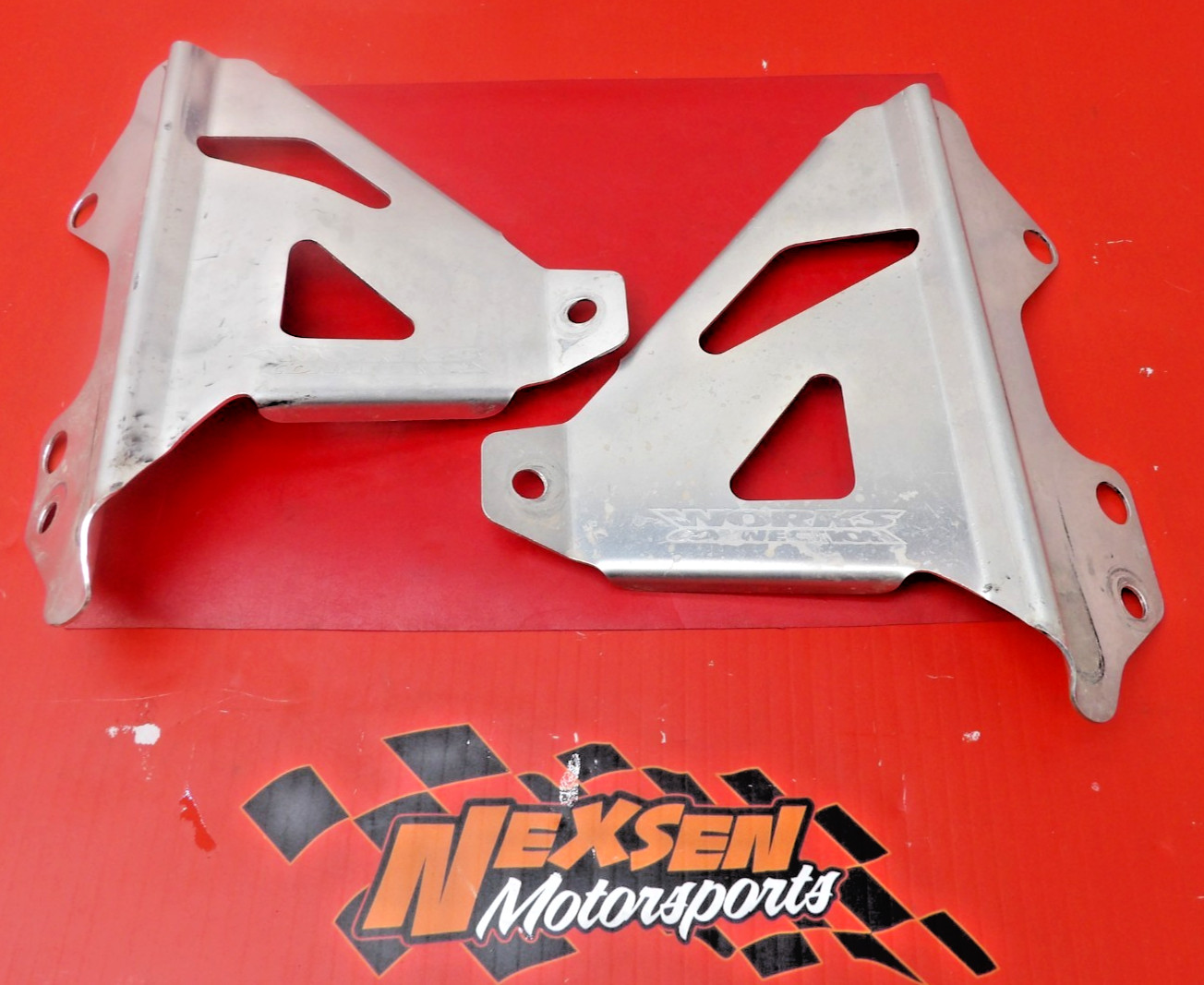 2004 Honda CRF450R Works Connection Radiator Guard Grille Brace Bracket Set Pair