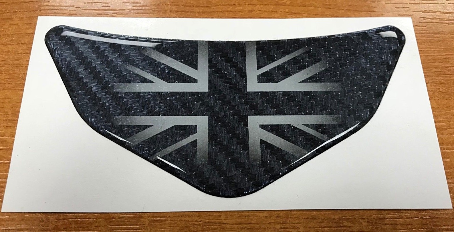 UK Carbon Fibre effect Car – Motorcycle Chevron Sticker HIGH GLOSS DOMED GEL