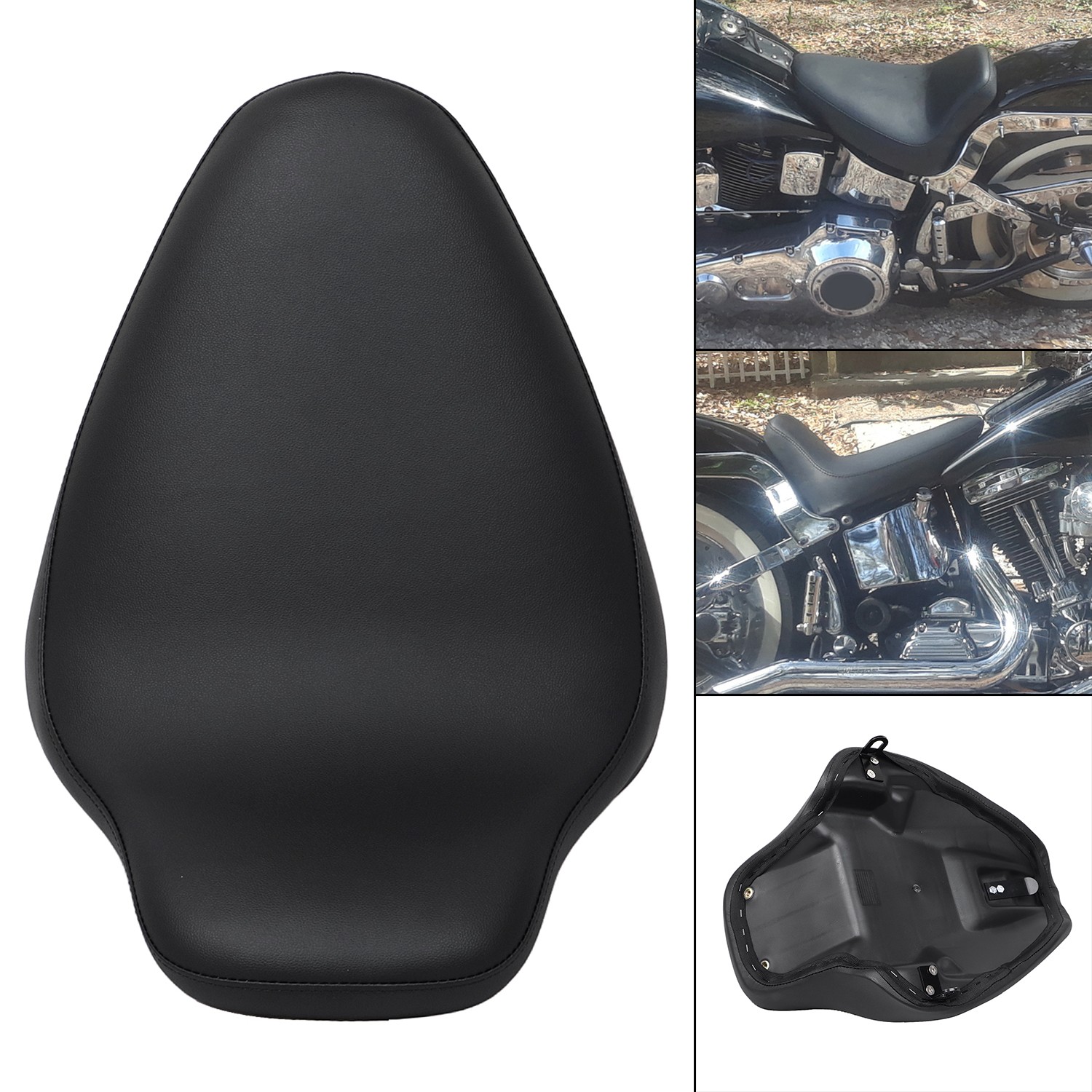 Synthetic Leather+Soft Foam Driver Solo Seat For Harley Fat Boy Softail Springer