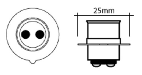 Scooter Bulb #6251 – 6V, 25/25W, PX15d / P15d-25 base Floesser Germany