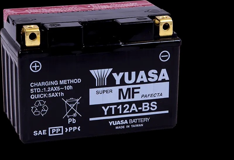 Yuasa YT12A-BS Maintenance Free AGM 12 Volt Battery (Bottle Supplied)