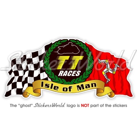 ISLE of MAN TT Races MANX Moto GP Racing 100mm (4″) Bike-Helmet Sticker Decal