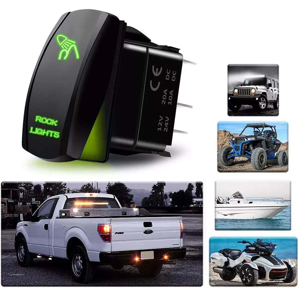New Backlit Light Control Rocker Toggle Switch Button For ARB Carling OFF ROAD