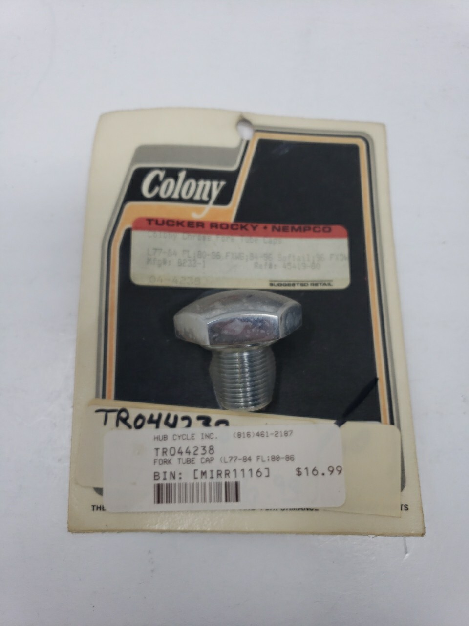 Colony Chrome Fork Tube Cap 04-4238 L77-84 FL