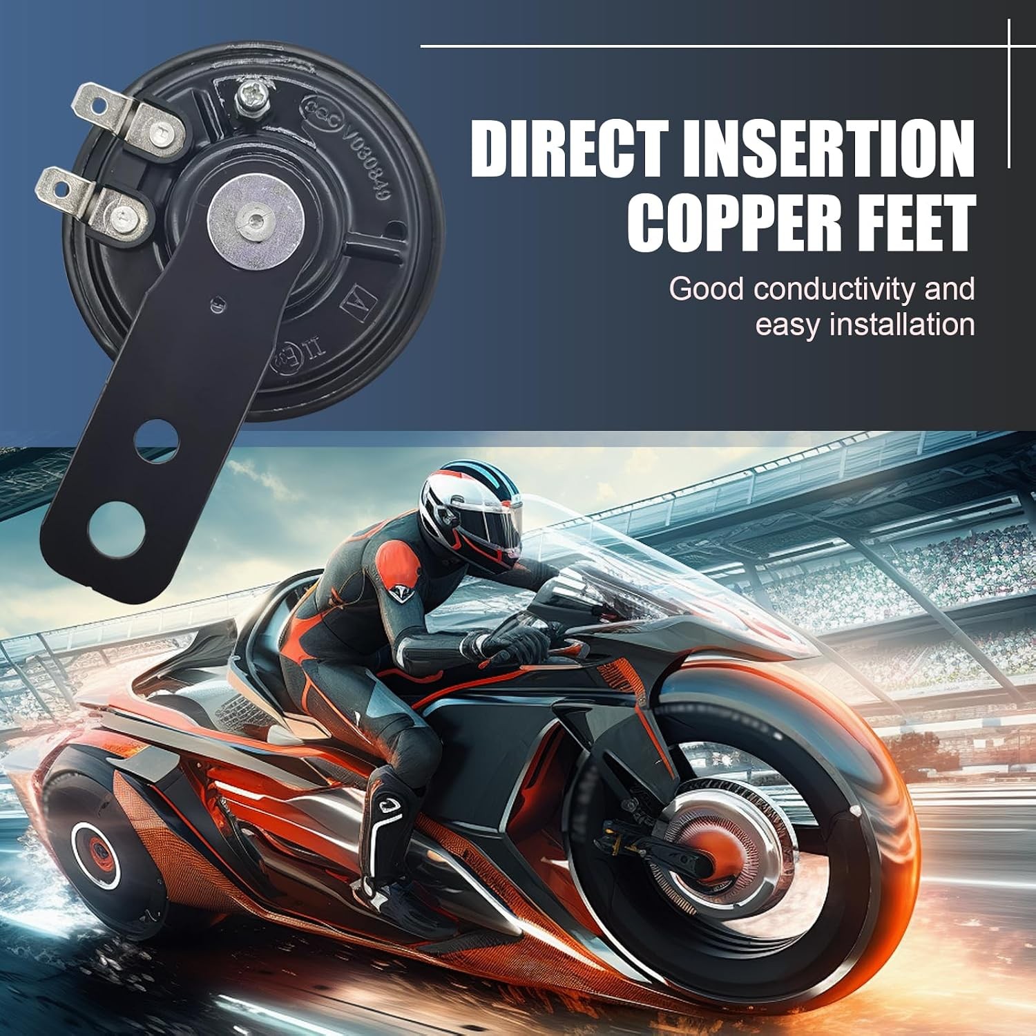 12V Round Motorcycle, Super Loud Waterproof Rust-proof Universal Motorcycles