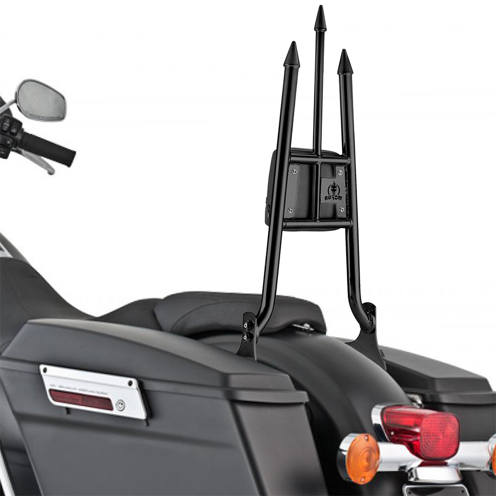 MOFUN 31″ Triple Halberd Backrest Sissy Bar Black For Harley Road King 1997-2008