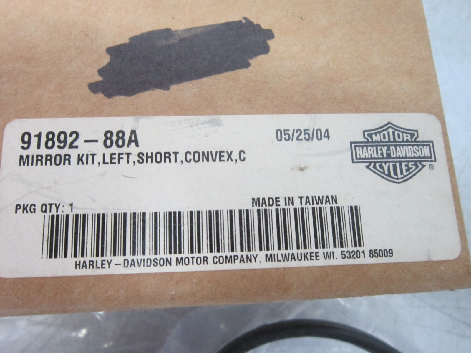 Harley Davidson Mirror Kit Left Short Convex 91892-88A
