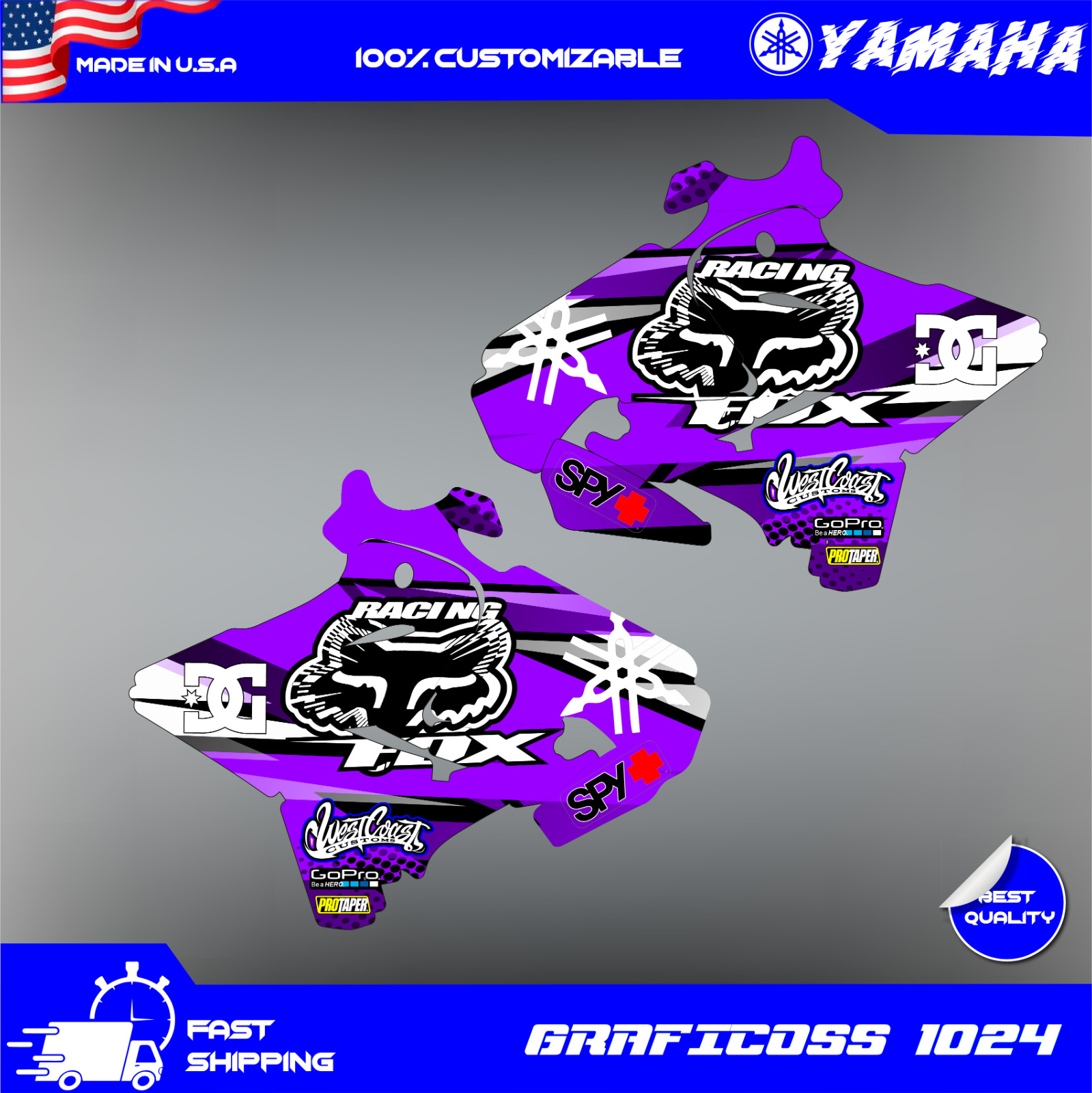 2015-2021 YAMAHA YZ 125 250 GRAPHICS KIT DECALS DECO YZ125 YZ250 2019 2018 2017