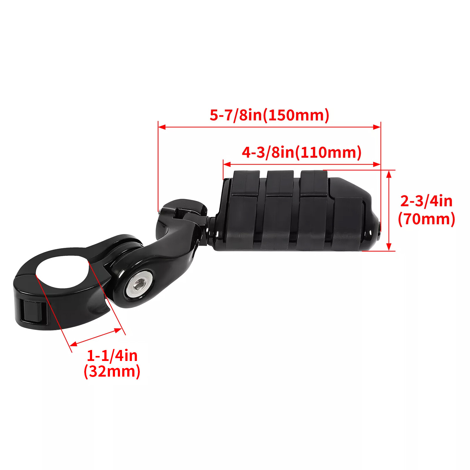 Black Highway Engine Guard Foot Pegs Footrest For Harley Touring 1.25″ Crash Bar