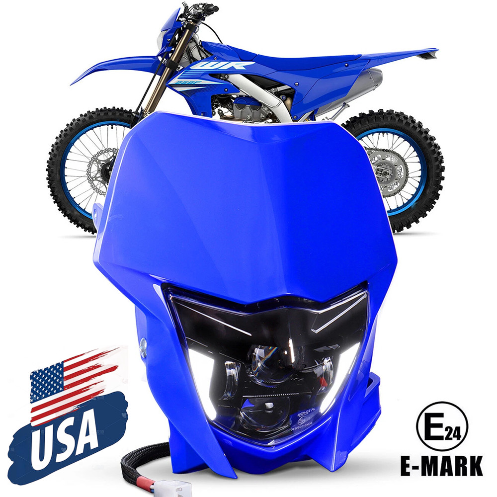 For Yamaha WR250F WR450F 2007-2022 2023 2024 2025 LED Headlight DRL Blue Fairing