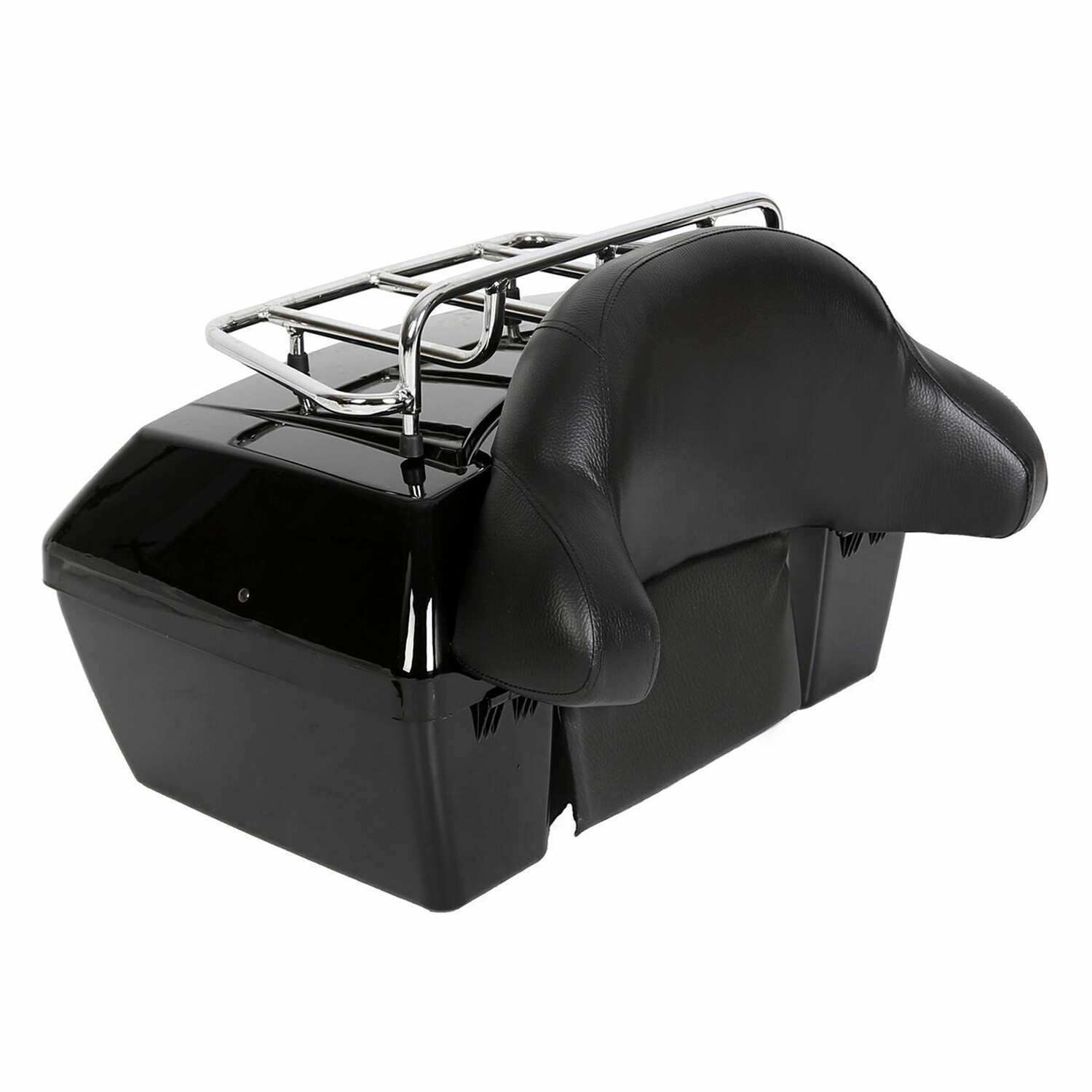 Black Motorcycle Trunk Tail Box Luggage Case top rack For Honda Harley Kawasaki