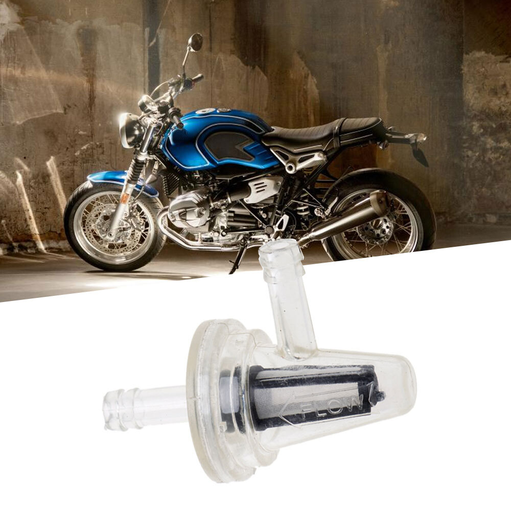 1x Motorcycle Parts Right Angle Inline Fuel Filter 1/4″ 6mm Hose Line Universal