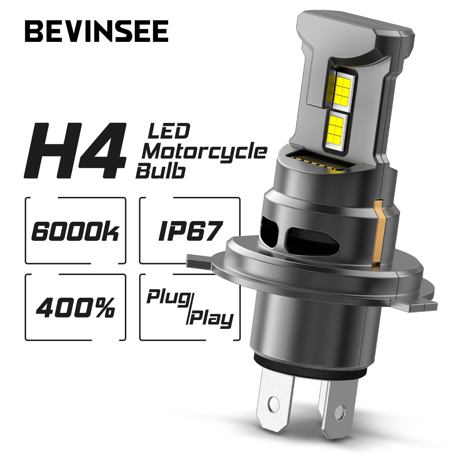 H4 HS1 LED Headlight Bulb 6000K For Suzuki C50 Boulevard 2005-2019 Super Bright