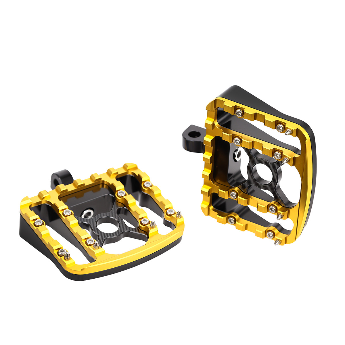 Black Gold Mini Floorboards Foot Boards Pedals Pegs For Harley Touring Sportster