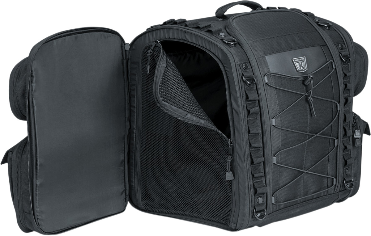 Kuryakyn 5284 Black Textile Momentum Road Warrior Rear Rack Bag for Harley