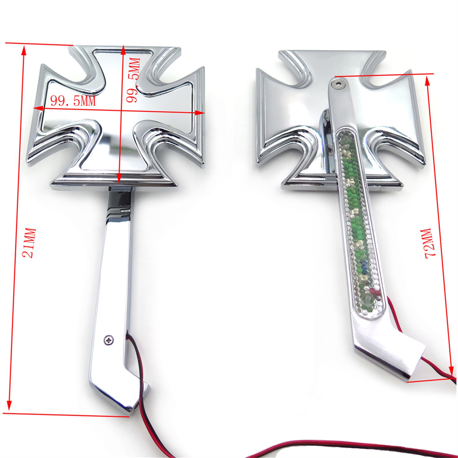 w/ LED Turn Signal Motorcycle Rearview Mirrors for Harley Big Dog Springer Dyna