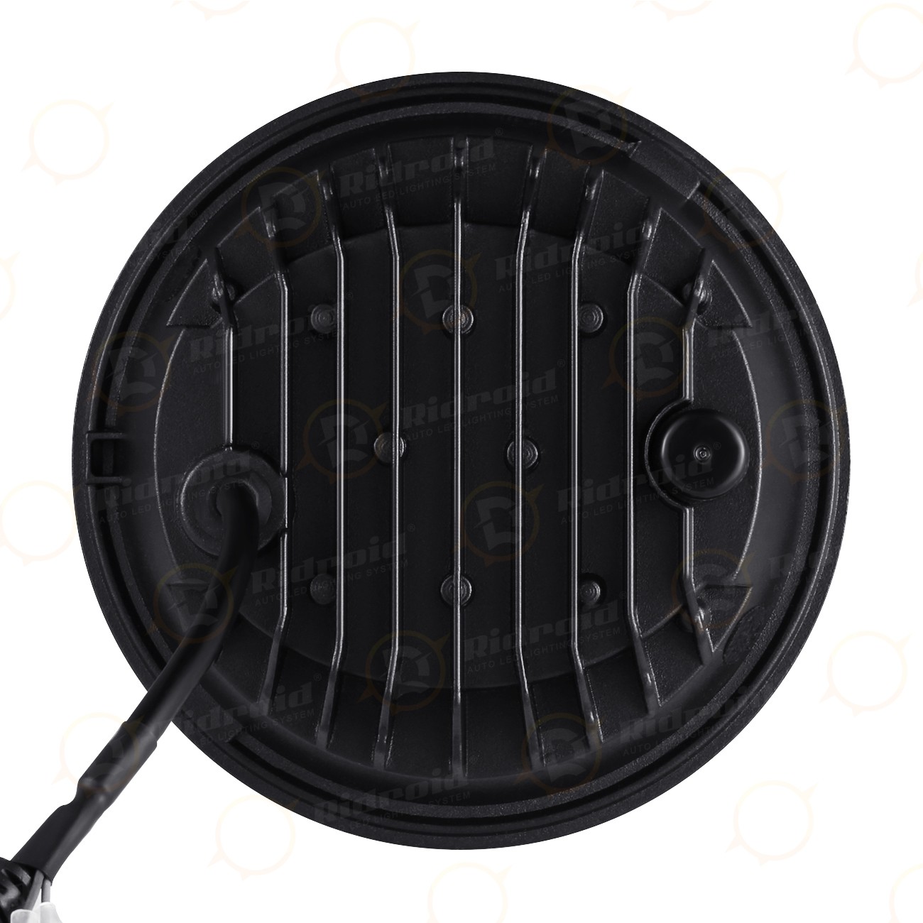 80W 5-3/4″ 5.75 LED Motorcycle Headlight Black for Harley Sportster Dyna Softail