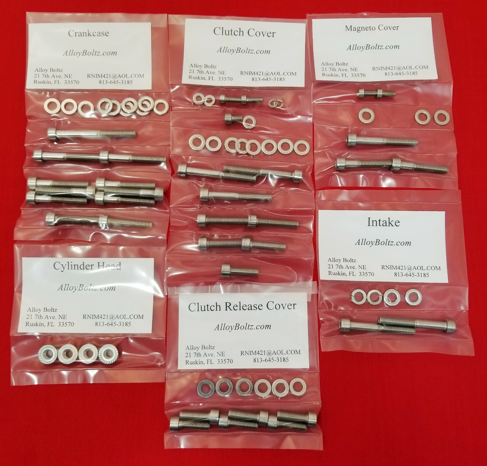 SUZUKI 1978-2006 JR50 POLISHED STAINLESS STEEL ENGINE SCREW BOLT KIT SET