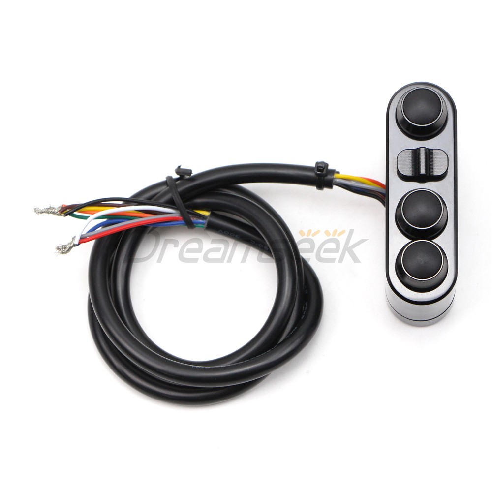 1” Universal Handlebar Switch Button Control Turn Signal Horn for Harley Black
