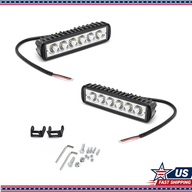 6000K White LED Daytime Running Lights, Straight-line Design 18W 1200LM IP67 Wat