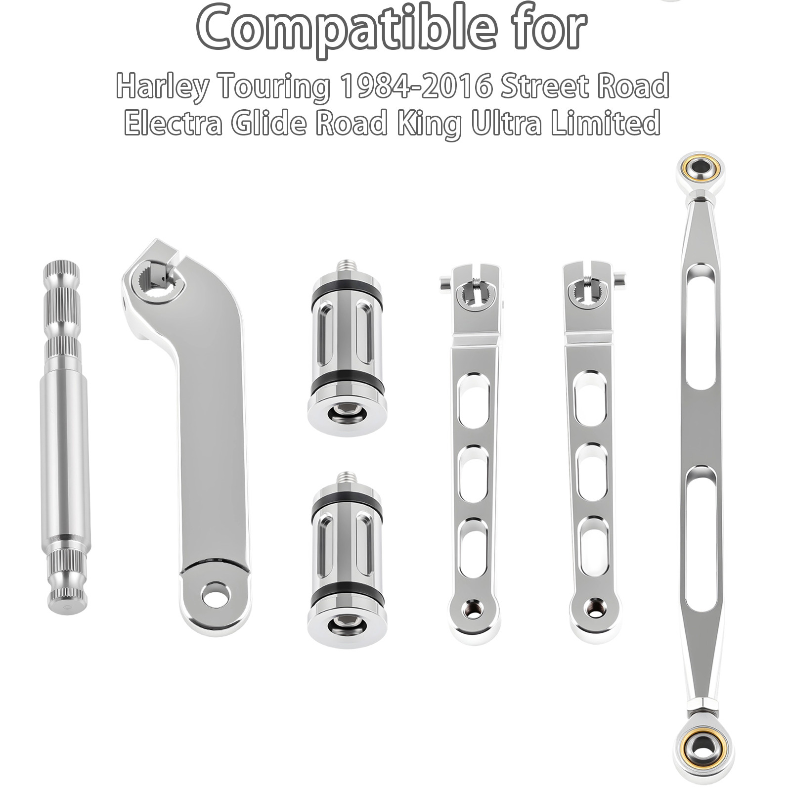 Shifter Lever Shaft+Shift Rod+Heel Toe Gear Shifter Kit for Harley Touring 84-16
