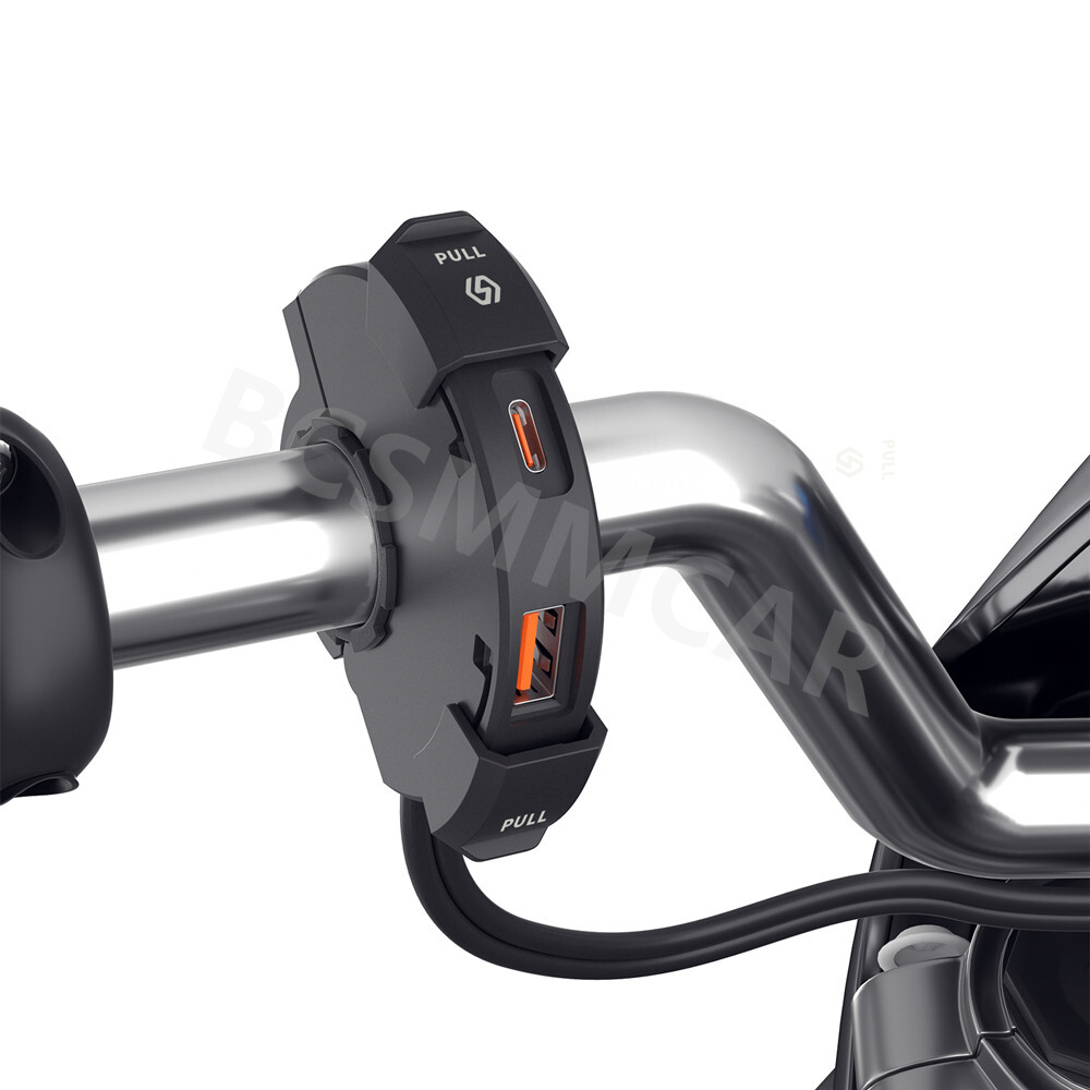 48W Fast Charging Motorcycle Handlebar Phone Charger QC3.0 Type C USB Adapter