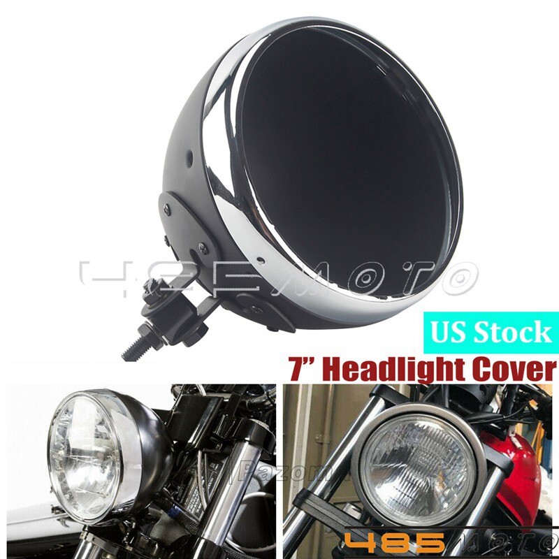 7″ Inch Round Motorcycle Universal Headlight Bucket Housing For Harley Fatboy