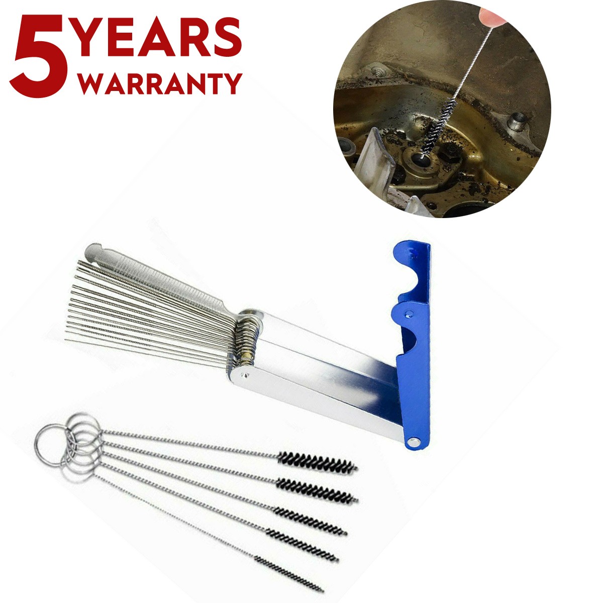 18pcs Carburetor Carb ATV Motorcycle Small Engine Cleaning Brush Wire Tools Kit