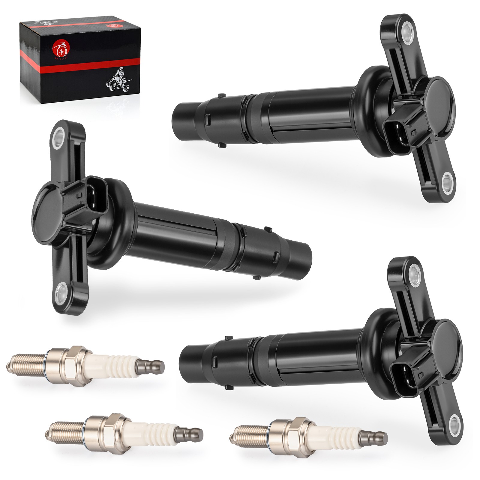 3 x Ignition Coil & 3 x Spark Plugs for Yamaha YXZ1000R 2016-2021 2022 2023 2024