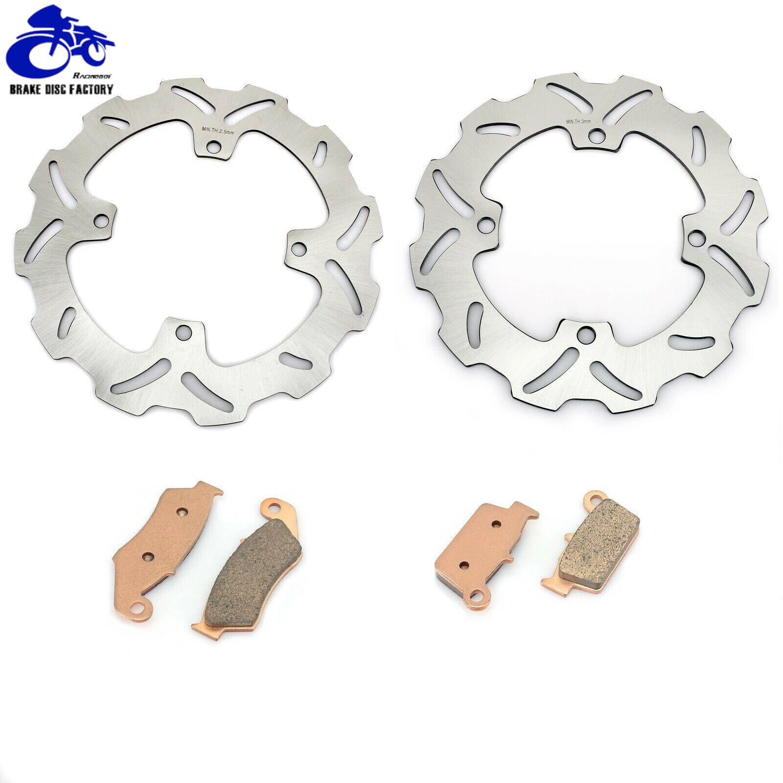 For SUZUKI RMZ250 2007-2022 Front Rear Brake Discs Rotors Pads RMZ450 2005-2022