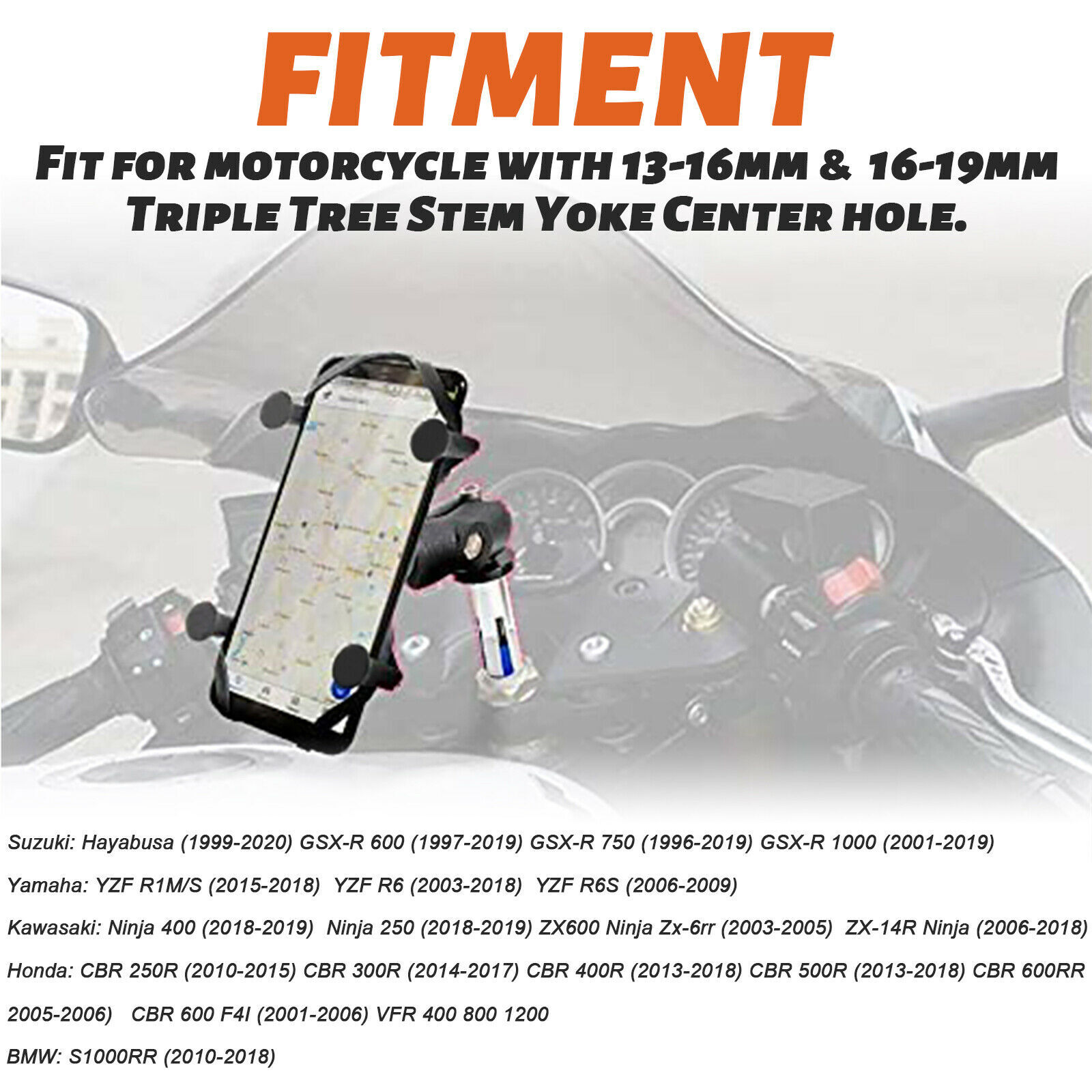 GPS Phone Holder Mount Bracket For Suzuki HAYABUSA GSXR 600/GSXR750 GSX-R 1000