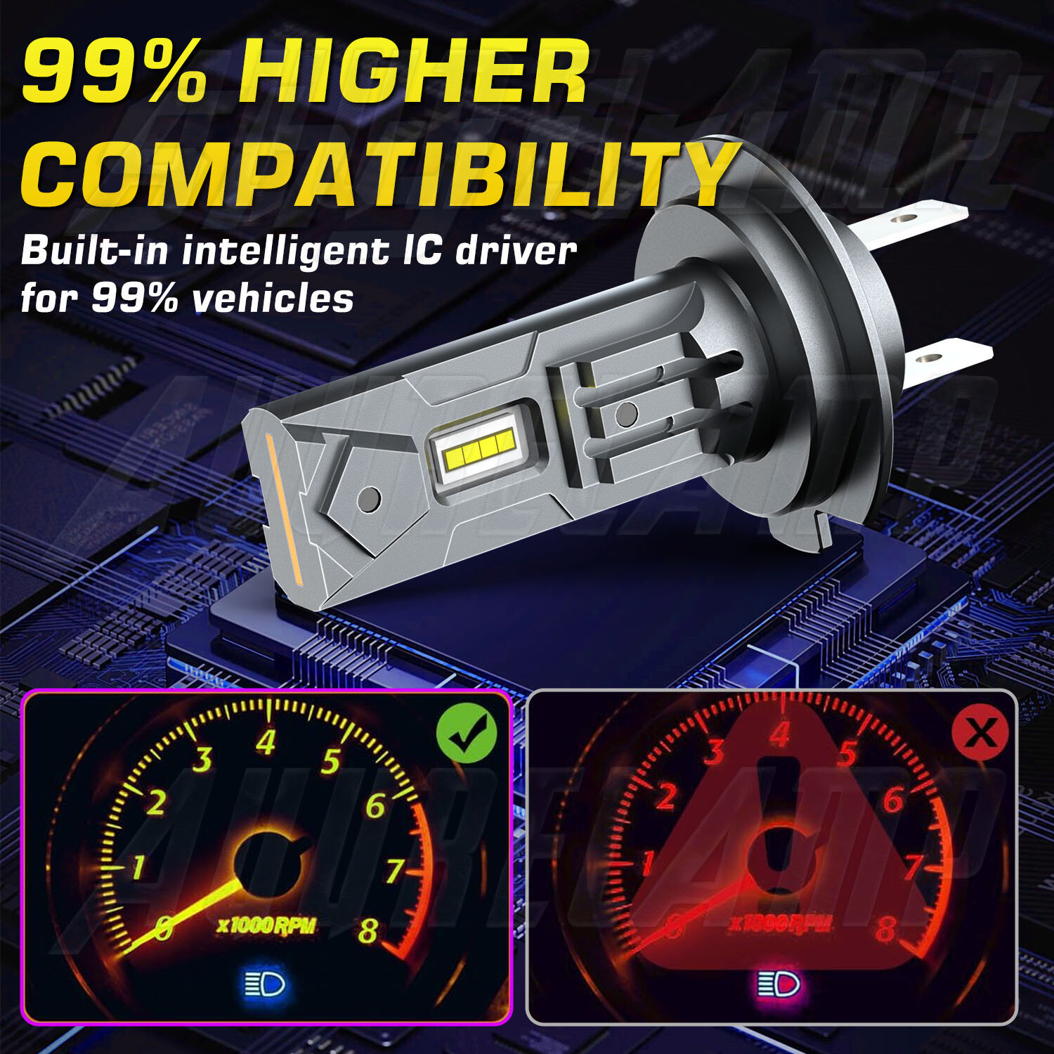 For Kawasaki Ninja 300 650 ZX6R – Pair White H7 Motorcycle LED-Headlight Bulbs