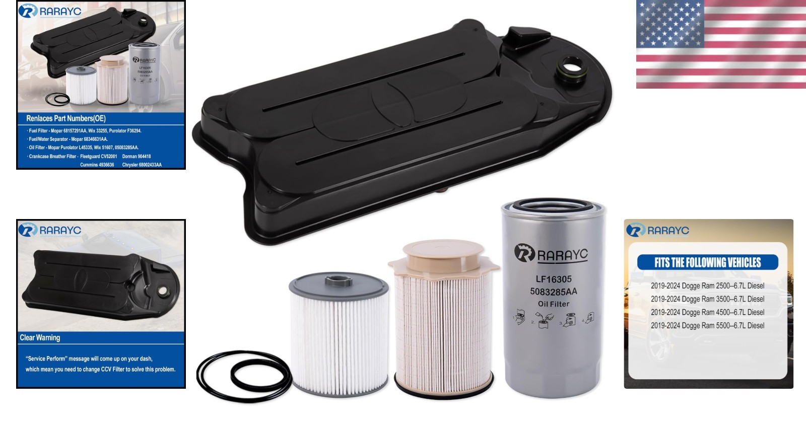 Durable Ram 2500 3500 6.7L Diesel Breather Filter Fuel Water Separator