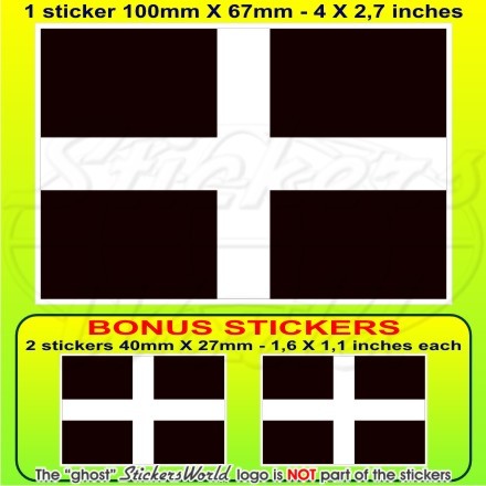 CORNWALL Cornish Flag England UK 100mm (4″) Vinyl Sticker Decal x1+2 BONUS
