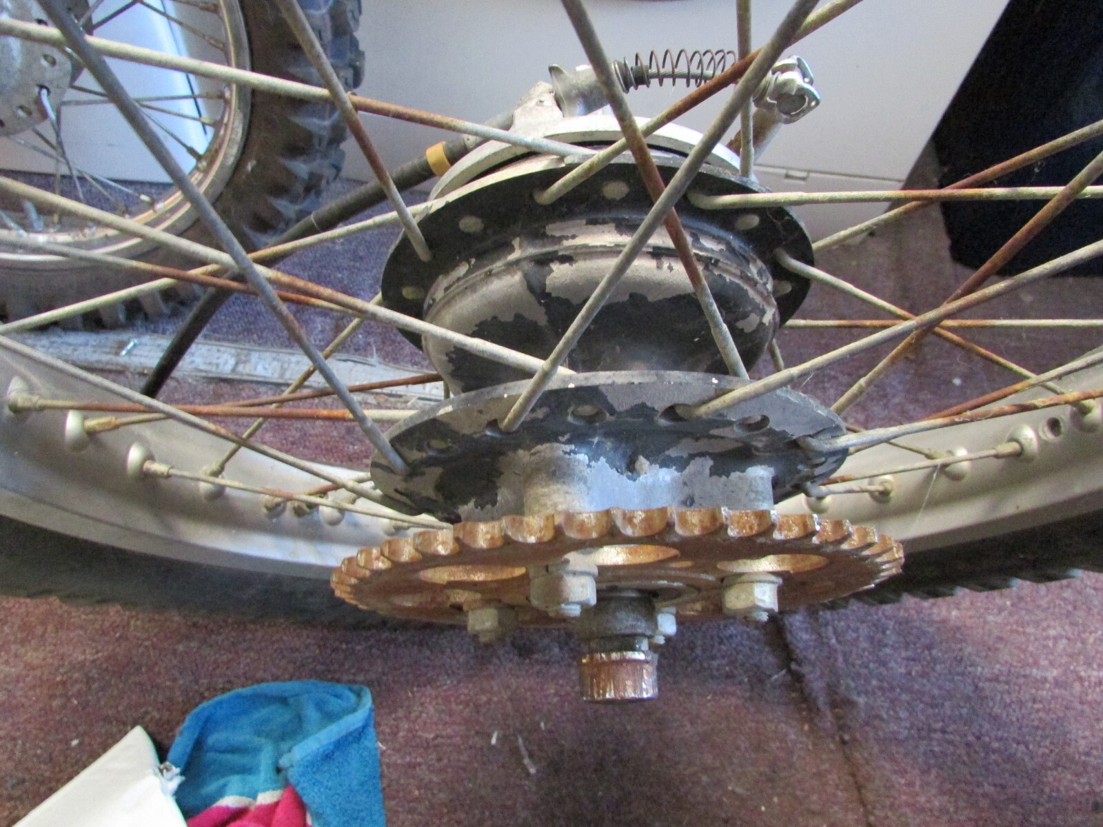 1974 Honda CR125 MT125 Elsinore Rear Wheel Rim 1975 1976 Complete