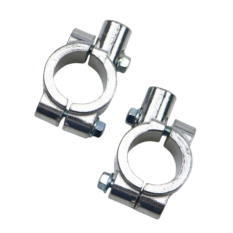 Silver 1″ 25mm Handlebar 8mm Mirror Clamp Mount Adapter For Cruiser Cafe Racer