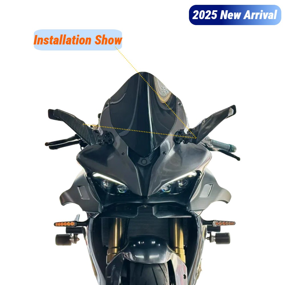 Carbon Fiber Look Complete Wing Side Mirrors for Kawasaki Ninja ZX6R 2005 2006