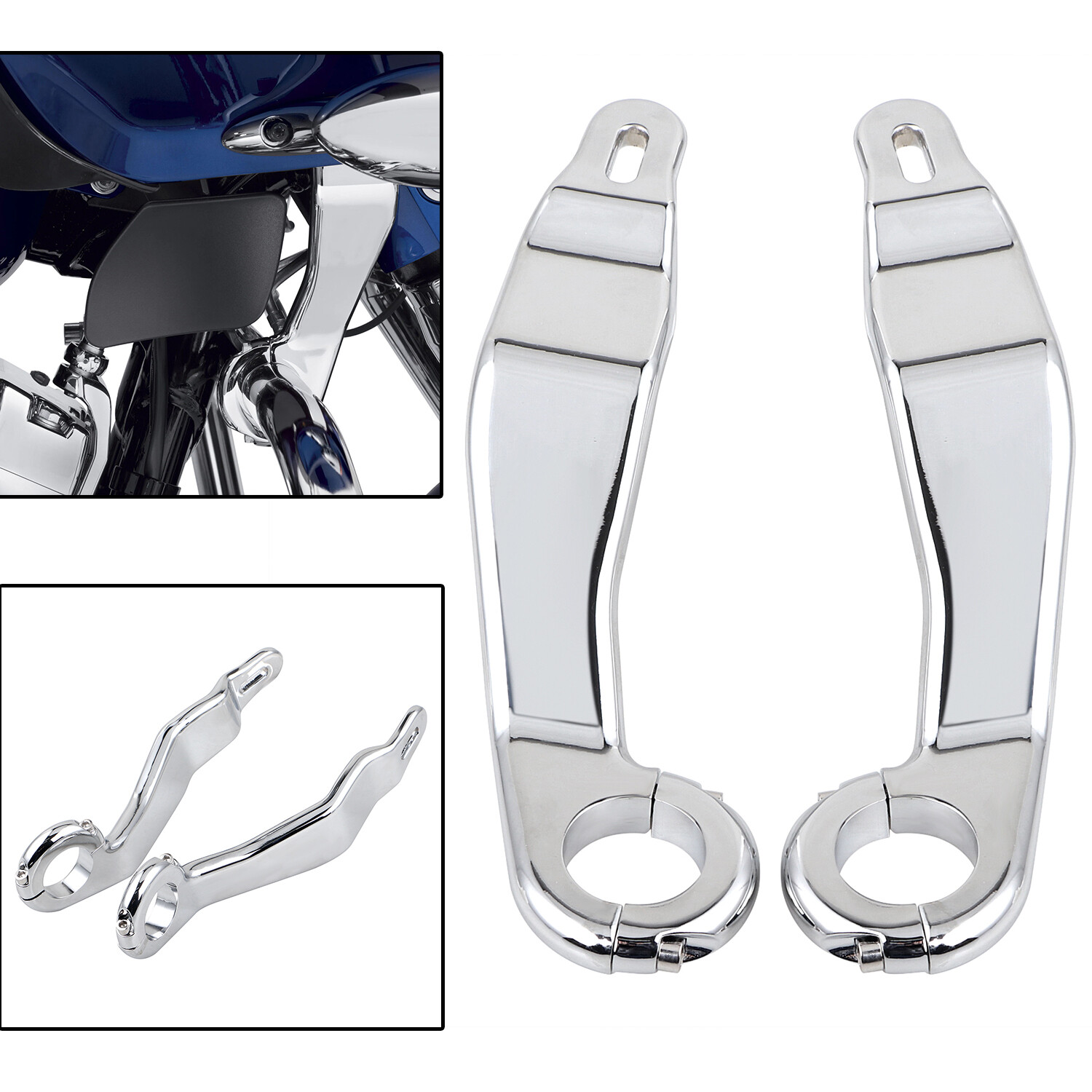 Chrome Zinc Alloy Fairing Support Bracket Mount Kit For Harley Road Glide 15-23