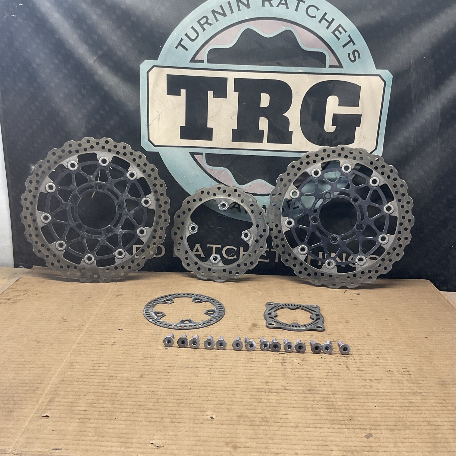 11-15 Kawasaki Ninja ZX10R Brake Rotors Set/ Hardware 41080-0211/41080-0159-5C