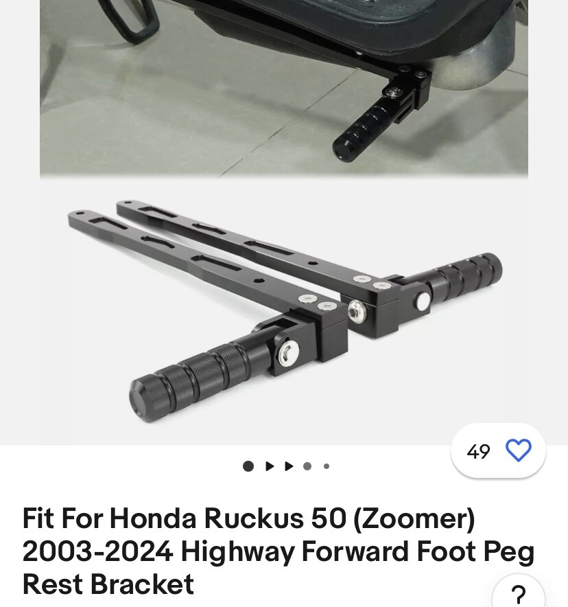 NEW Pair Scooter Tapered Foot Peg Gripper Covers Extender Honda Ruckus Zoomer