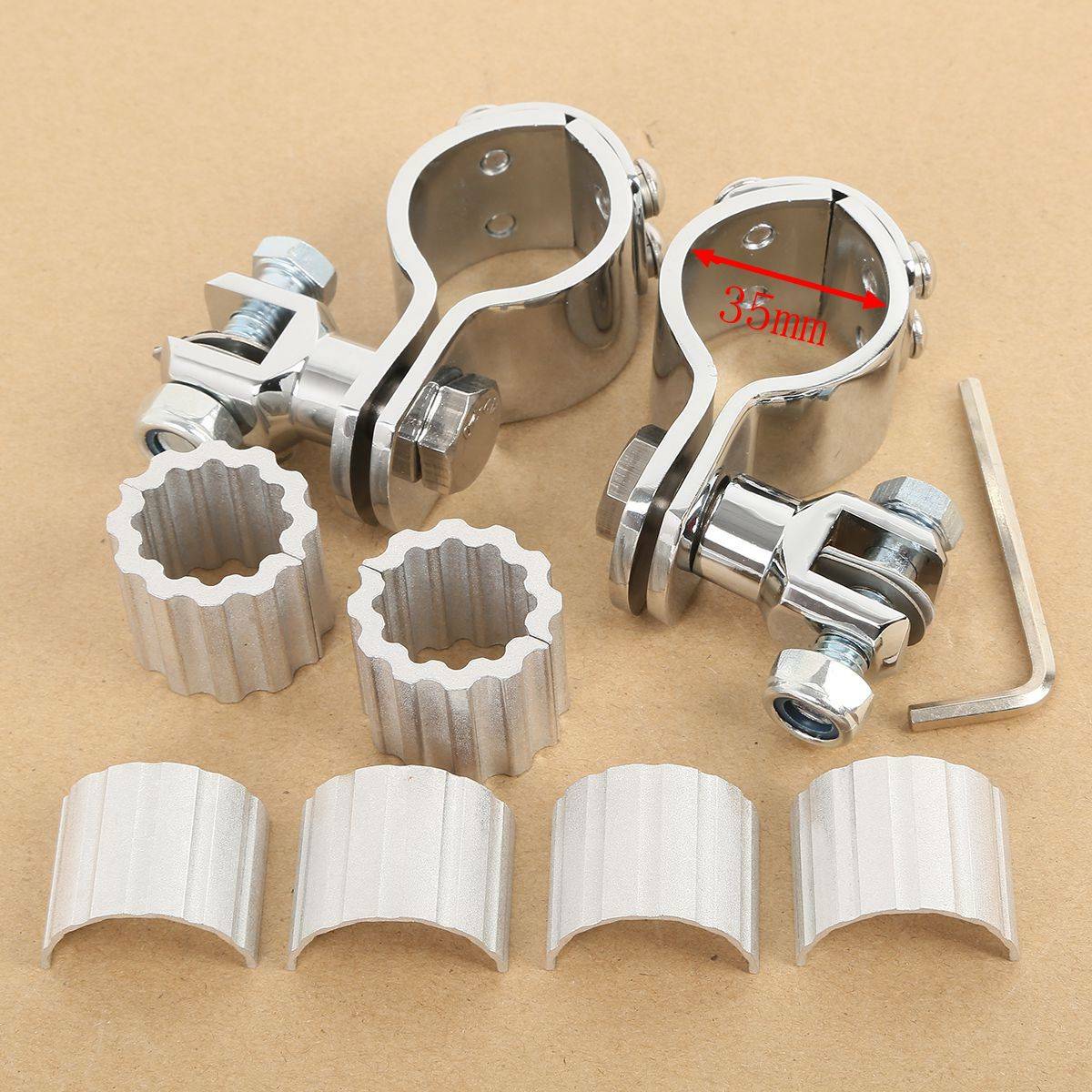 25/32/35mm Crash Bar Motorcycle Highway Foot Peg Mount Clamps Fit For Harley