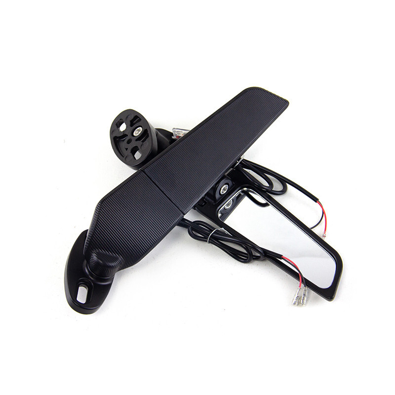 Winglets Wind Wing Rearview Side Mirror w/ White LED Light For Honda CBR1000RR