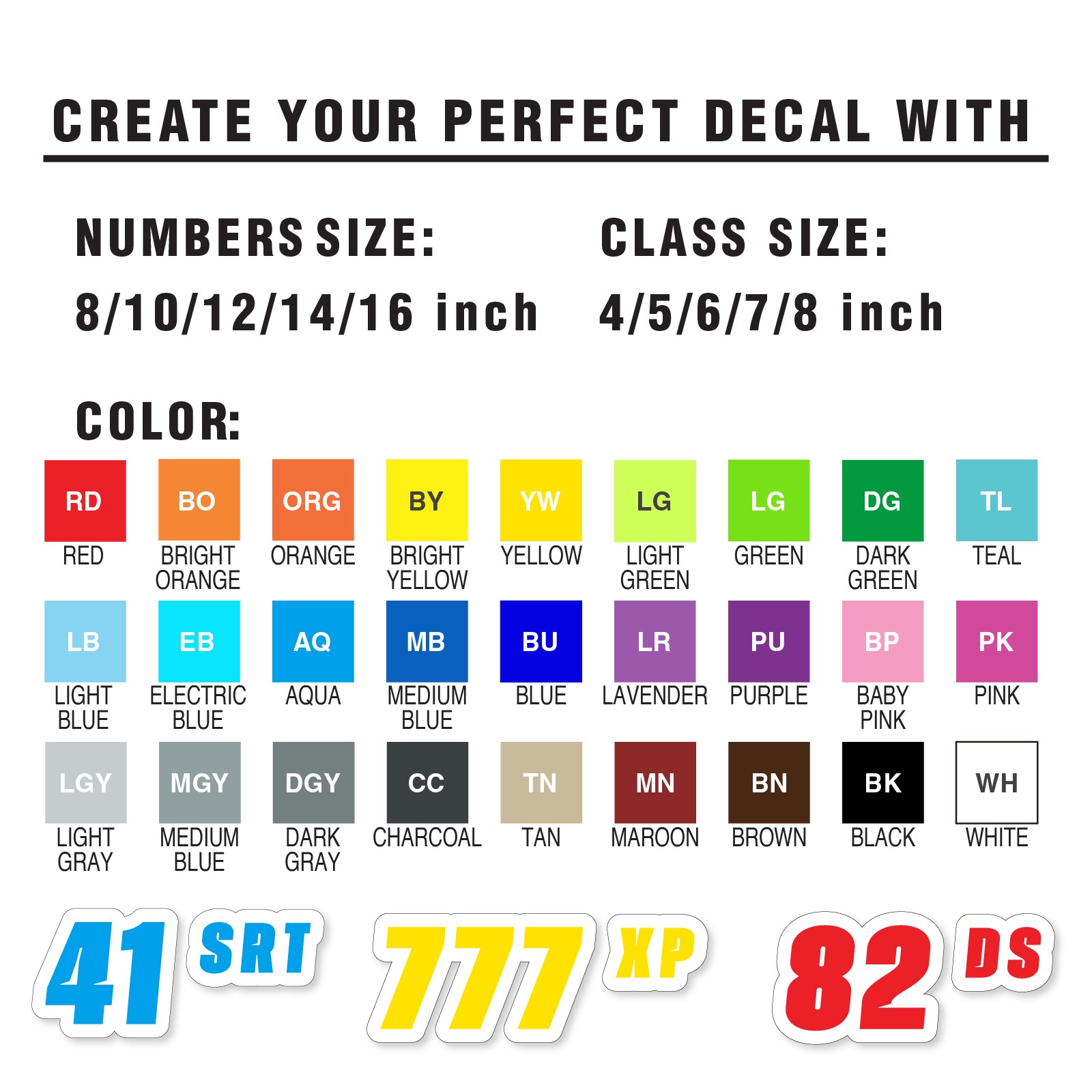 Custom SCCA Autocross Number Class Sticker Magnet Glossy Matte 02 White Outline